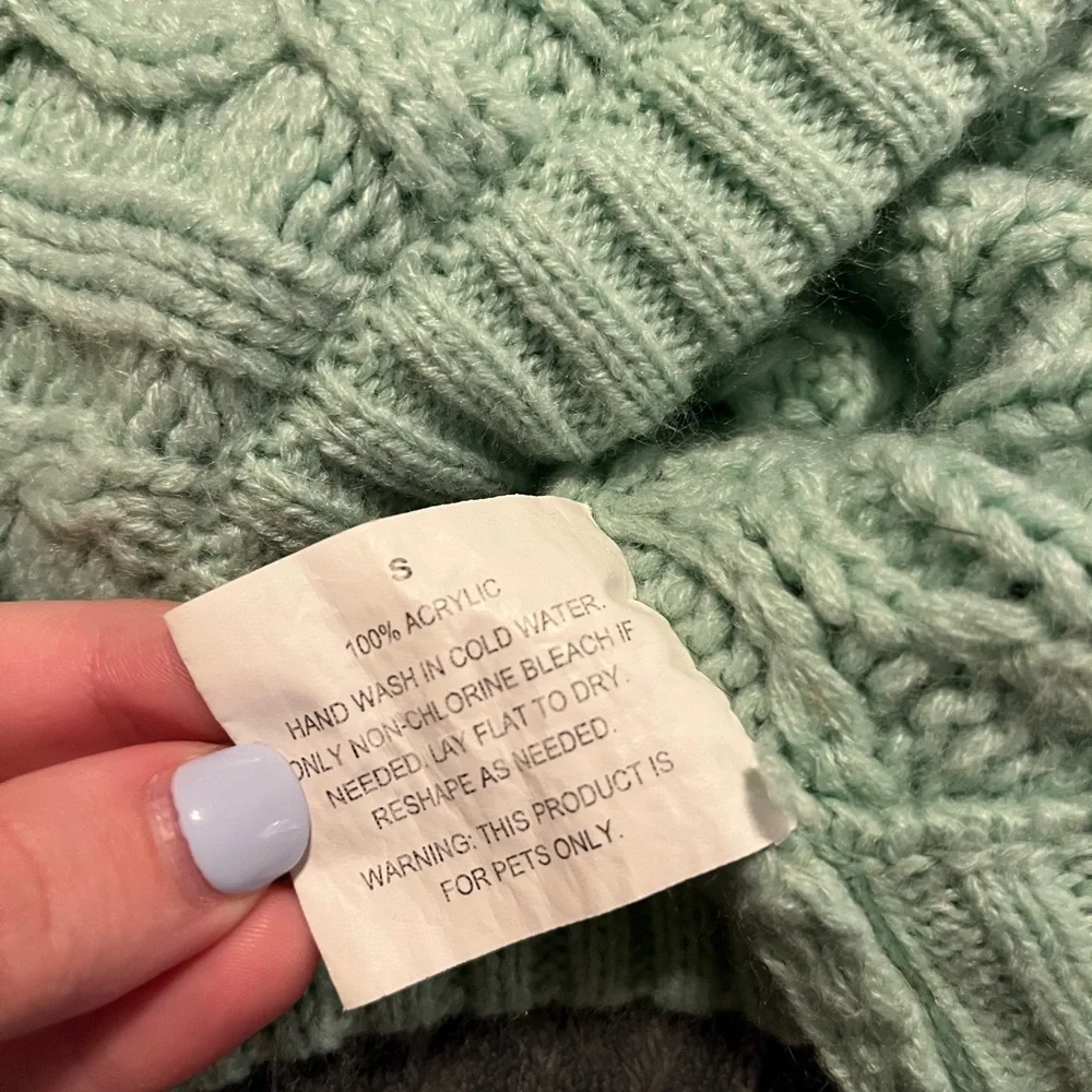 Cozy Mint Green Dog Sweater